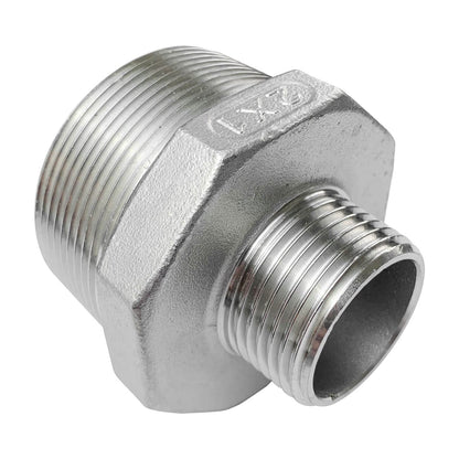LOZOME 2" x 1" Male Hex Nipple Threaded Reducer Connector Pipe Fitting Adapter,Stainless Steel 304 NPT
