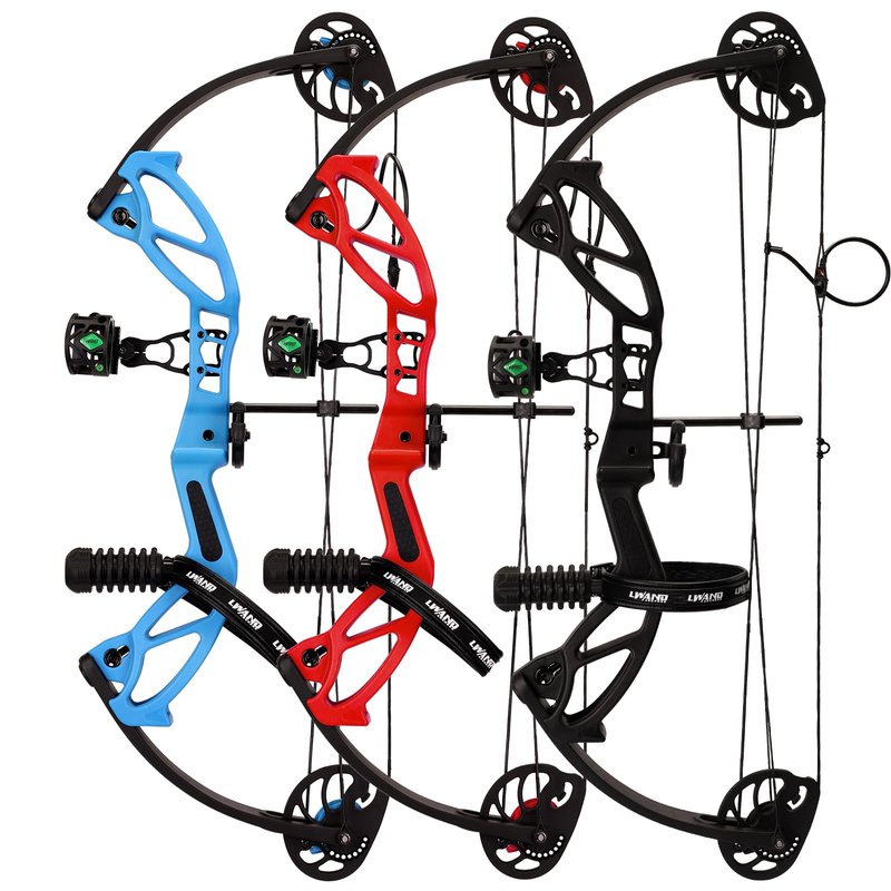 LWANO Compound Bow Set for Youth & Kids,Beginners Bow and Arrow Set,Right Handed,Draw Length 18"-27",10-30Lbs Draw Weight,260fps (Red, Luxury Set, Right Hand)