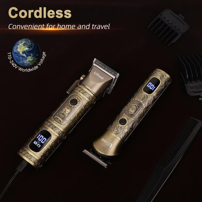 Ufree Beard Trimmer for Men Professional with Hair Clippers, Barber Clippers and Trimmers Set, Electric Razor Shavers for Men, Cordless Mens Grooming Kit for Nose, Ear, Face, Hair, Gifts