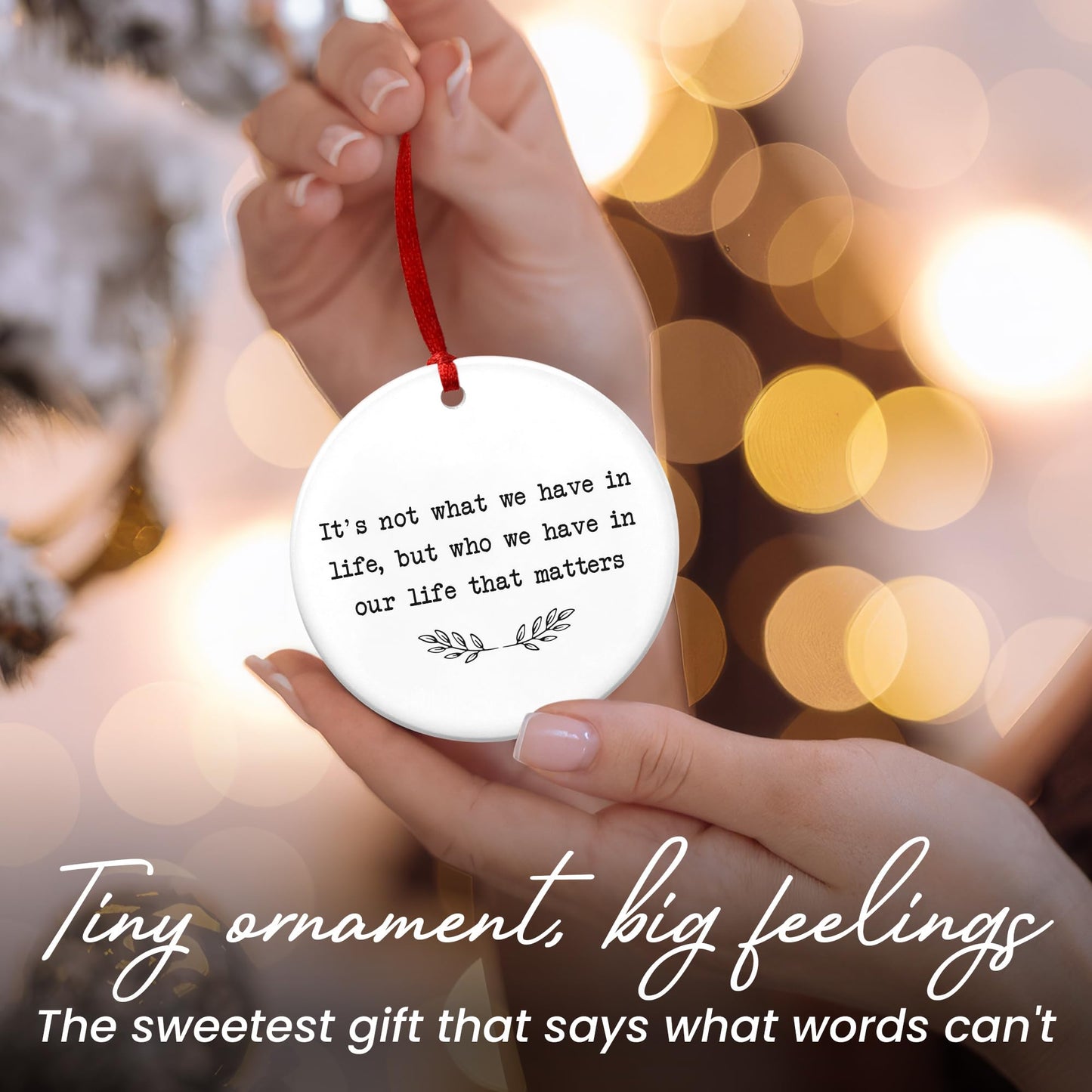 TEEZWONDER Christmas Ornaments Gifts for Women Men - Ceramic Ornaments 2025 for Xmas Tree Decorations - Christmas Birthday Stocking Stuffers Gifts for Mom Dad Sister Brother, Friend Gift Ideas