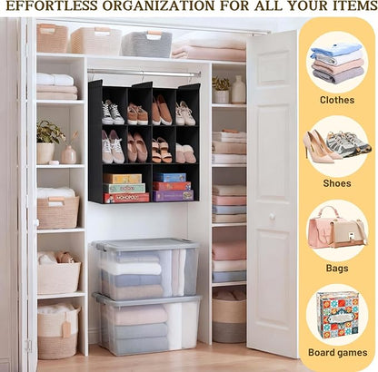 Ofiray-home 3 Tier Hanging Closet Organizer, 10 Compartments Sweater Organizer