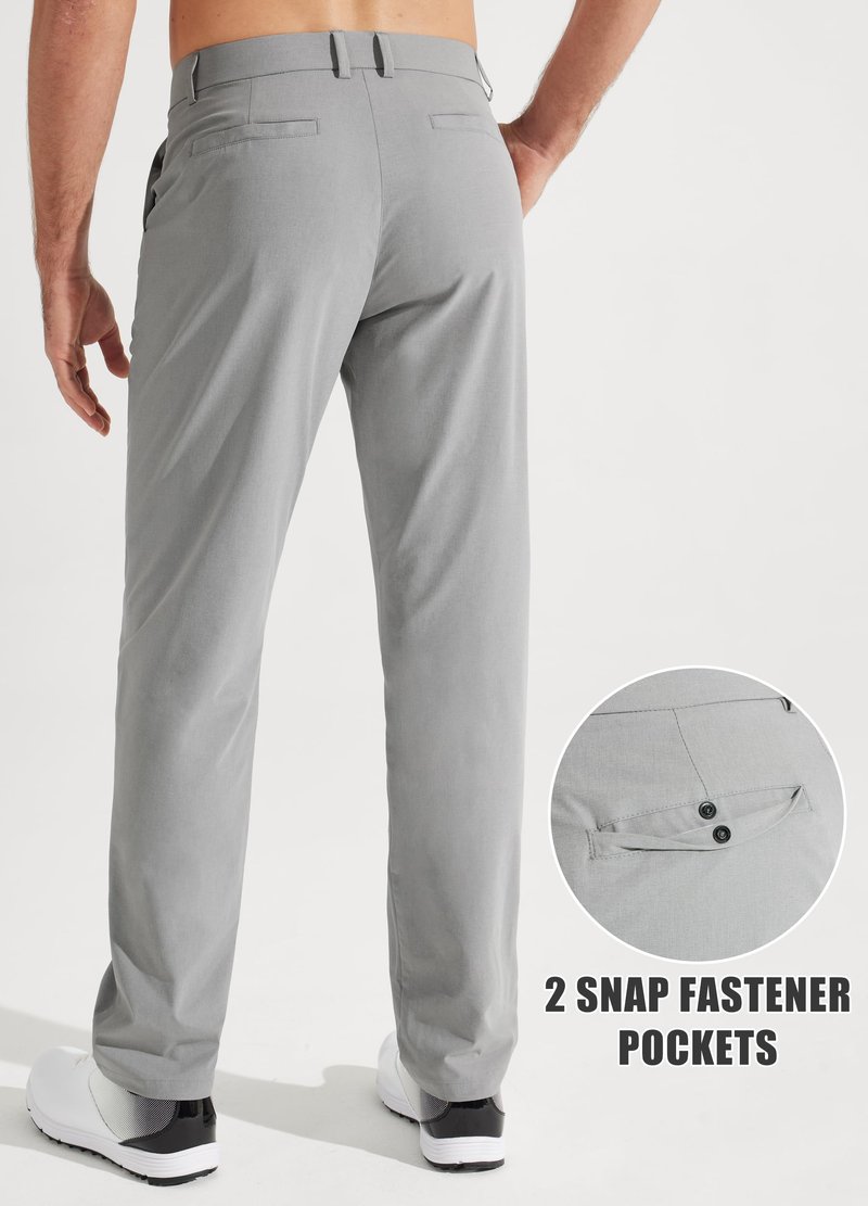 Libin Mens Golf Pants Classic Fit Stretch Work Dress Pants 32" Quick Dry Lightweight Business Casual Trousers Comfort Water Resistant with Pockets, Light Grey, 40W x 32L
