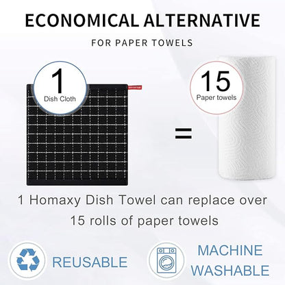 Homaxy 100% Cotton Terry Kitchen Dish Cloths, Ultra Soft and Absorbent Dish