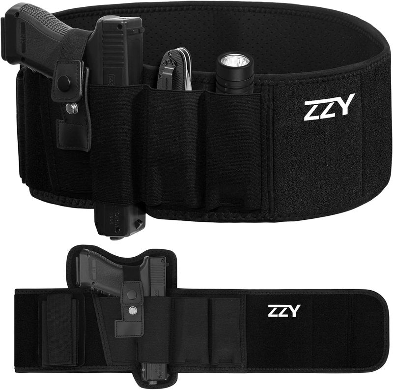 Belly Band Holster for Concealed Carry | Fits Glock, Sig P365, Taurus & More - Adjustable for Men & Women