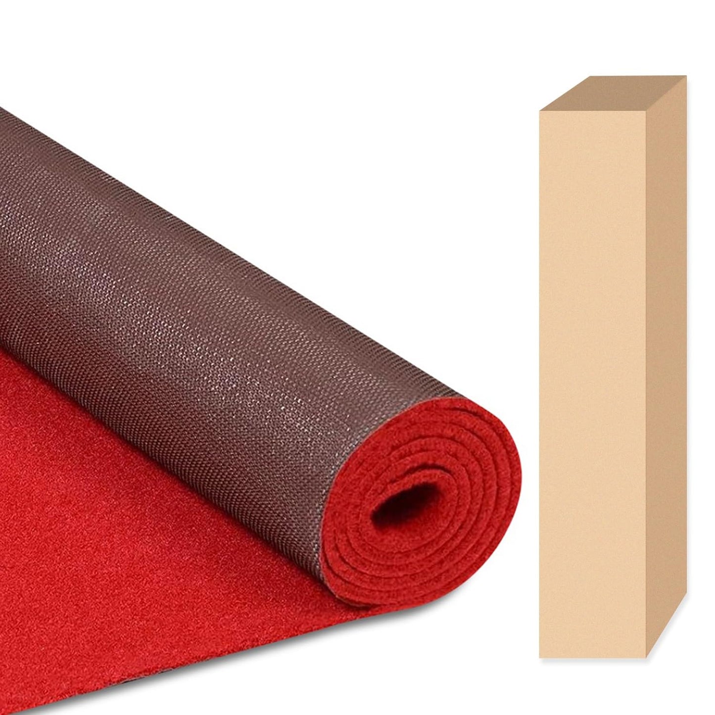 450GSM, 3ft x 20ft Red Carpet Runner for Party, Reusable TPR Non-Slip Backed Red Rug with Anti Slip for Wedding, Christmas, Indoor/Outdoor