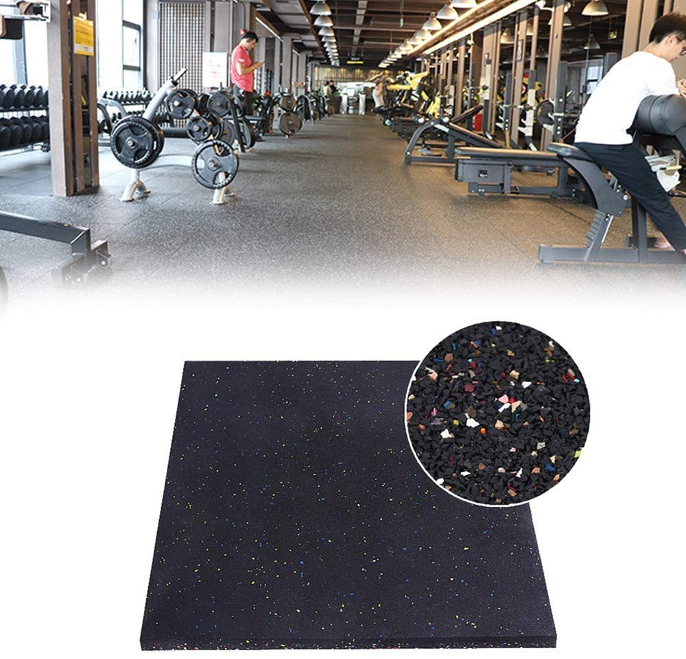 MYOYAY Gym Flooring Rubber Floor Tiles 25MM 4PCS Eco-Sports Interlocking Tiles 20"x20"x1” Thick Interlocking Gym Rubbers Flooring Mats Heavy Duty Rubber Exercise for Equipment and Workouts