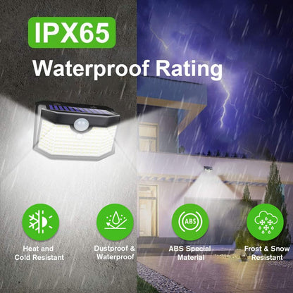 HMCITY Solar Outdoor Lights, IP65 Waterproof Solar Wall Lights, Upgraded PIR Motion Sensor Spot Lights for Outdoor(Back Button 8Packs, Black Shell-Daylight White)