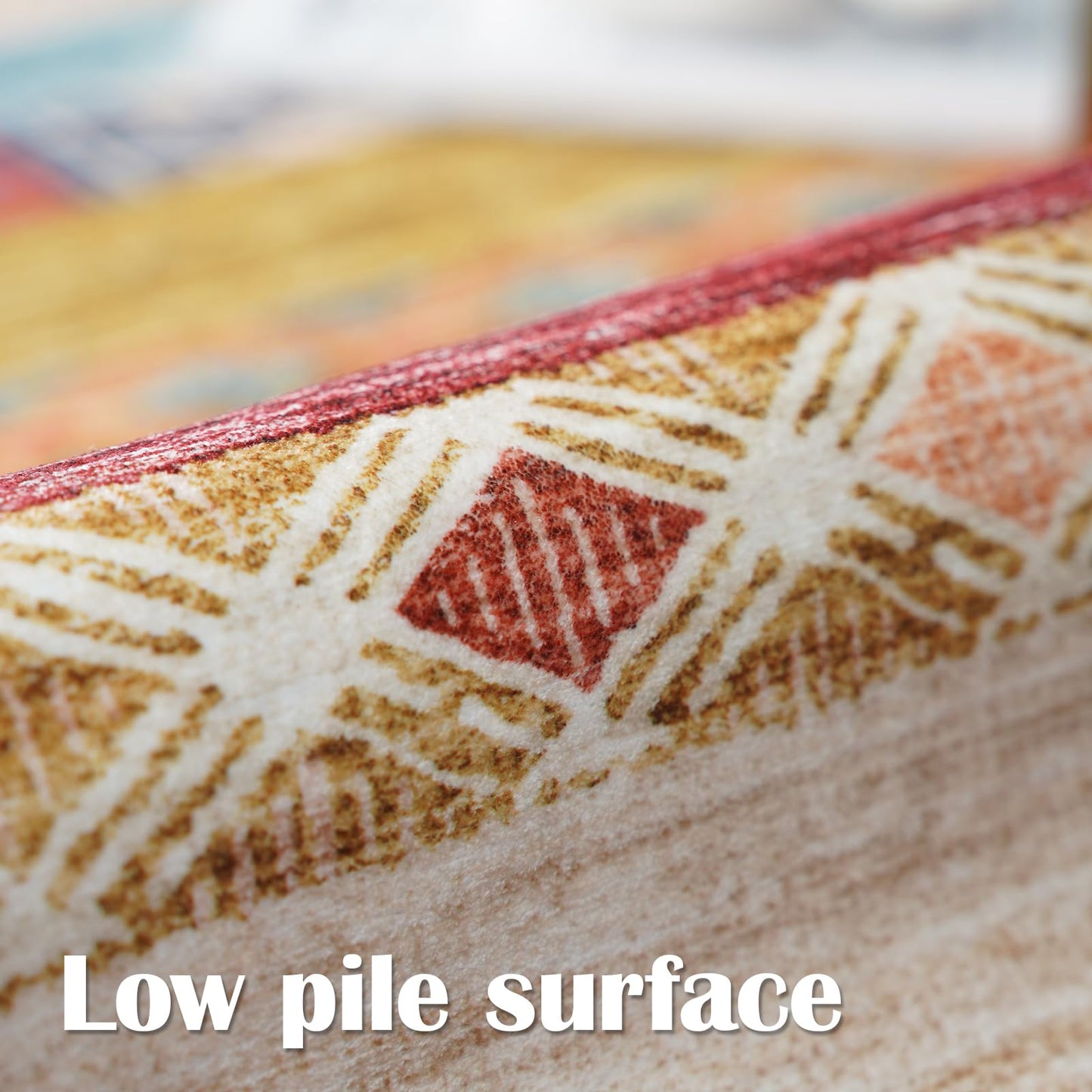 Puino 8x10 Washable Area Rug: Moroccan Large Neutral Boho Area Rug for Living Room & Bedroom Geometric Non-Slip Farmhouse Carpet for Living Room Colorful Stripe 8'x10'.
