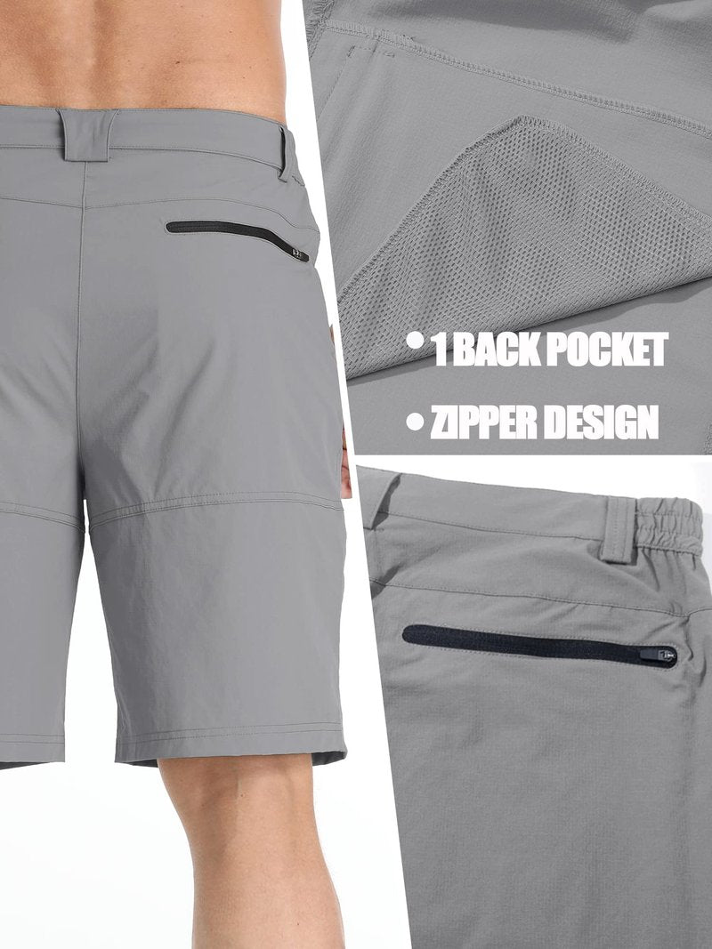 TACVASEN Men's Cargo Shorts Golf Dress Casual Lightweight Quick Dry Water Resistant Summer Work Hiking Shorts Fishing Light Grey 36