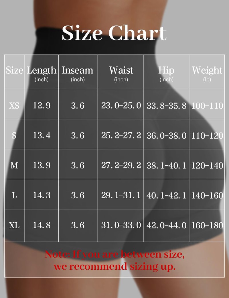 YEOREO Women's Biker Shorts 4.5" / 6" Workout Gym Shorts High Waist Tummy Control Hidden Scrunch Running Yoga Black
