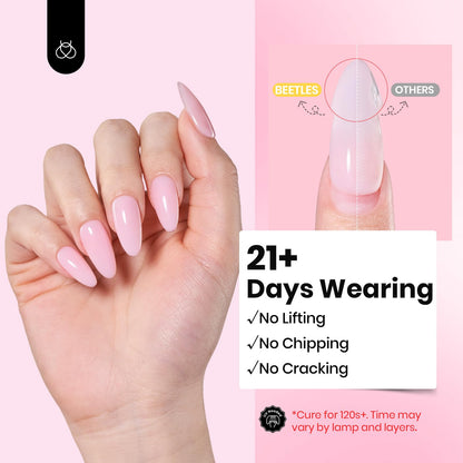 Beetles Hema Free Hard Gel for Nails,2.12 oz 9 in 1 Hard Gel for Nail Extension & Strengthening Broken Nail Repair with Flat Brush 100 Pcs Nail Forms UV LED Lamp Cured Salon Nail Technicians Women