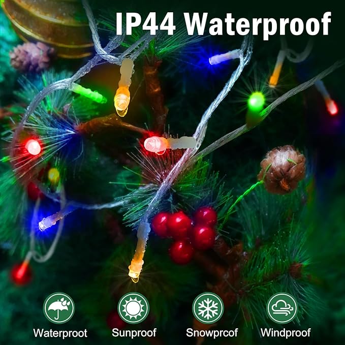 SAUIRS 403FT 1000 LED Christmas Lights Outdoor String Lights with 8 Modes Timer Waterproof Fairy Light Plug in for Outside Indoor Party Xmas Palm Tree Yard Wedding Decorations(Multicolor)