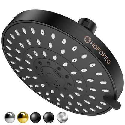 HOPOPRO 5-Mode High Pressure Shower Head - The Washington Post, NBC News, Today TV Show Recommended - High Flow Fixed Showerheads (6 Inch Oil Rubbed Bronze)