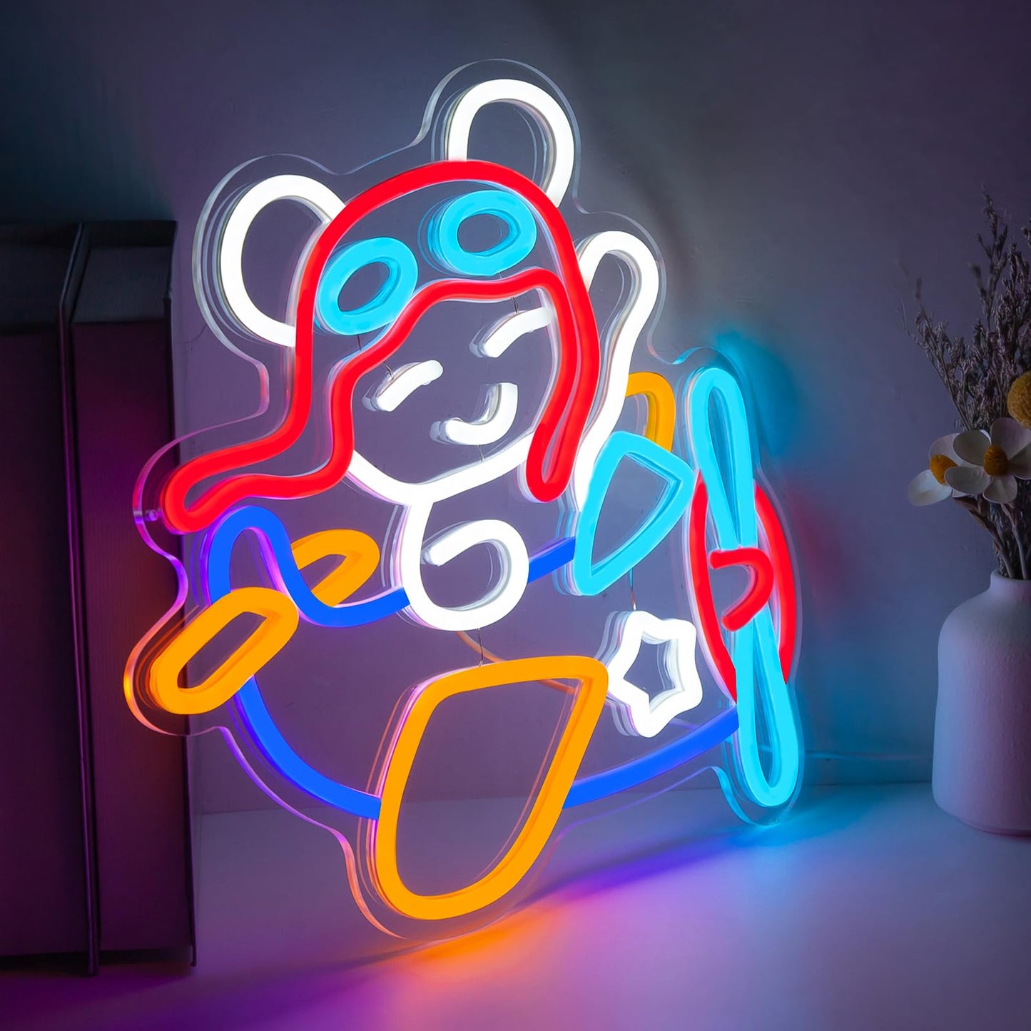 Mvorixa Astronaut Neon Sign, Dimmable LED Space Neon Light for Wall Decor, Space Themed Bedroom Decor for Kids & Teens, Galaxy Wall Light for Playroom, Game Room, Christmas Birthday Holiday Gifts