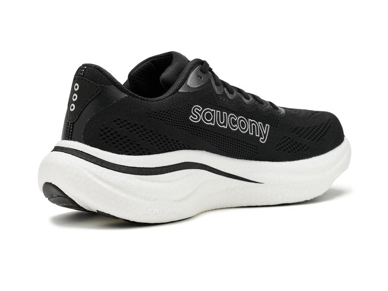 Saucony Women's Ride 19 Sneaker, Black/Silver, 8.5