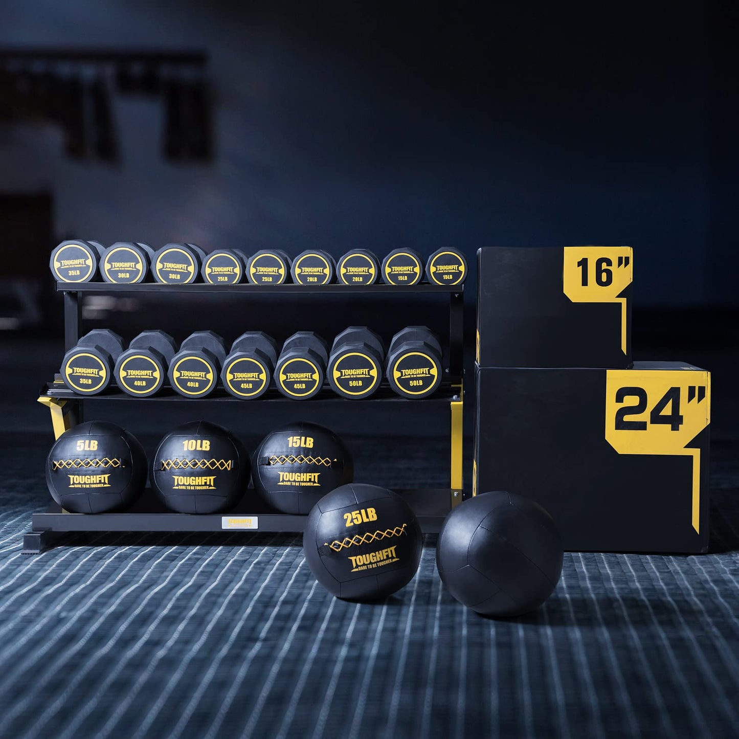 ToughFit Soft Wall Ball - Black Medicine Ball for Cardio Fitness Exercise - Weighted Med Ball for Strength and Conditioning Exercises, Cross Training Lunge, and Partner Toss (10LB)