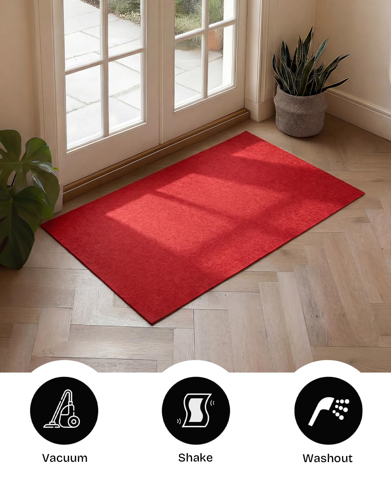 tixpol Red Carpet Runner 4x20 ft, Heavy Duty 450 GSM Thick Wedding Aisle Runner, No Tape Needed Event Red Carpet, Floor Runner for Ceremony, Hollywood, Grand Opening, Awards Night Entrance