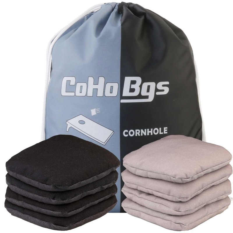 CoHoBgs Corn Hole Bags Set 8, Professional Cornhole Bags Dual-Sided Slick & Stick Resin Filled Suede and Duck Canvas Bean Bag for Cornhole Game Includes Carry Case