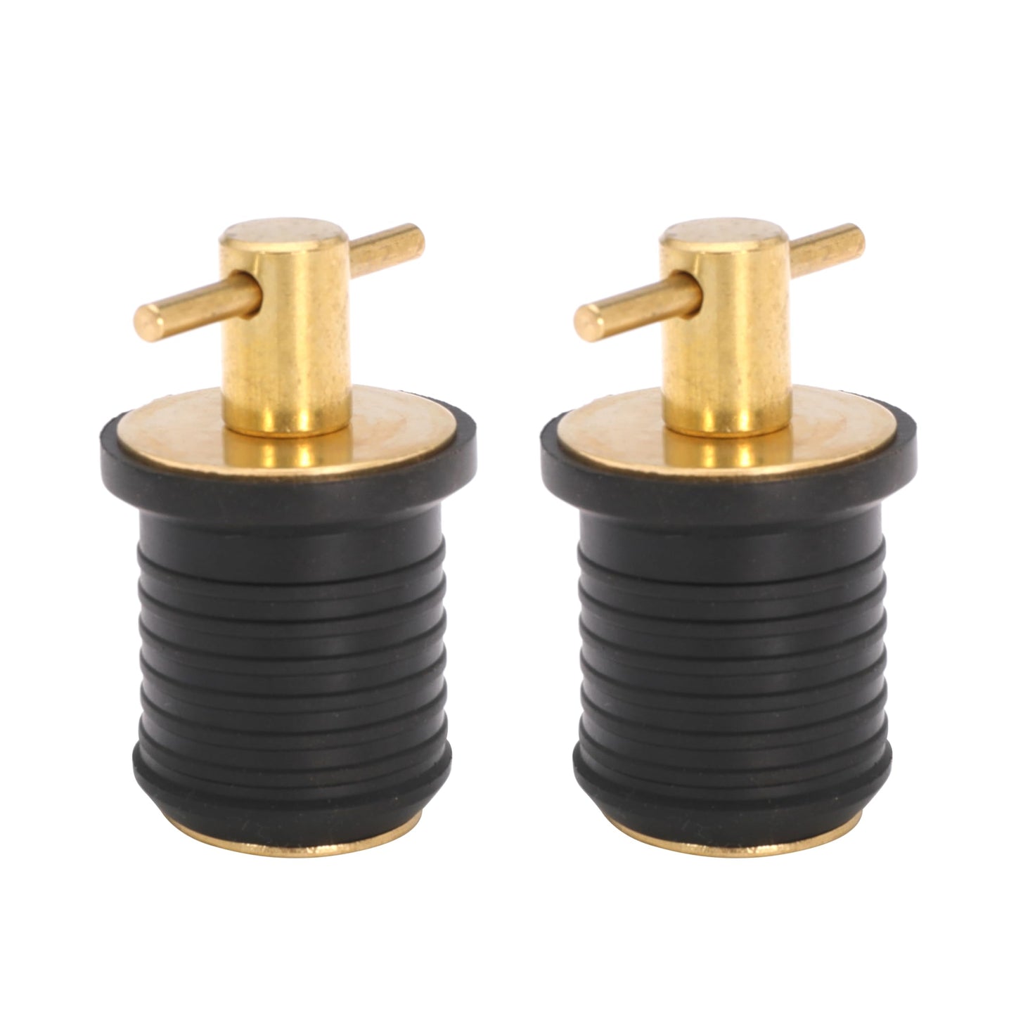 Ciweisah T-Handle Boat Plug Brass/Stainless Steel Boat Drain Plug Snap Handle Plug Rubber Drain Plug for Boat Marine (Brass-1inch)
