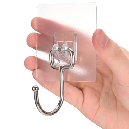 SZNKB Large Adhesive Hooks, 12-Pack Sticky Hangers for Hanging Heavy Duty, Transparent Waterproof Oil-Proof and Rustproof, Towel and Coats Hooks for Bathroom,Kitchen Home and Office