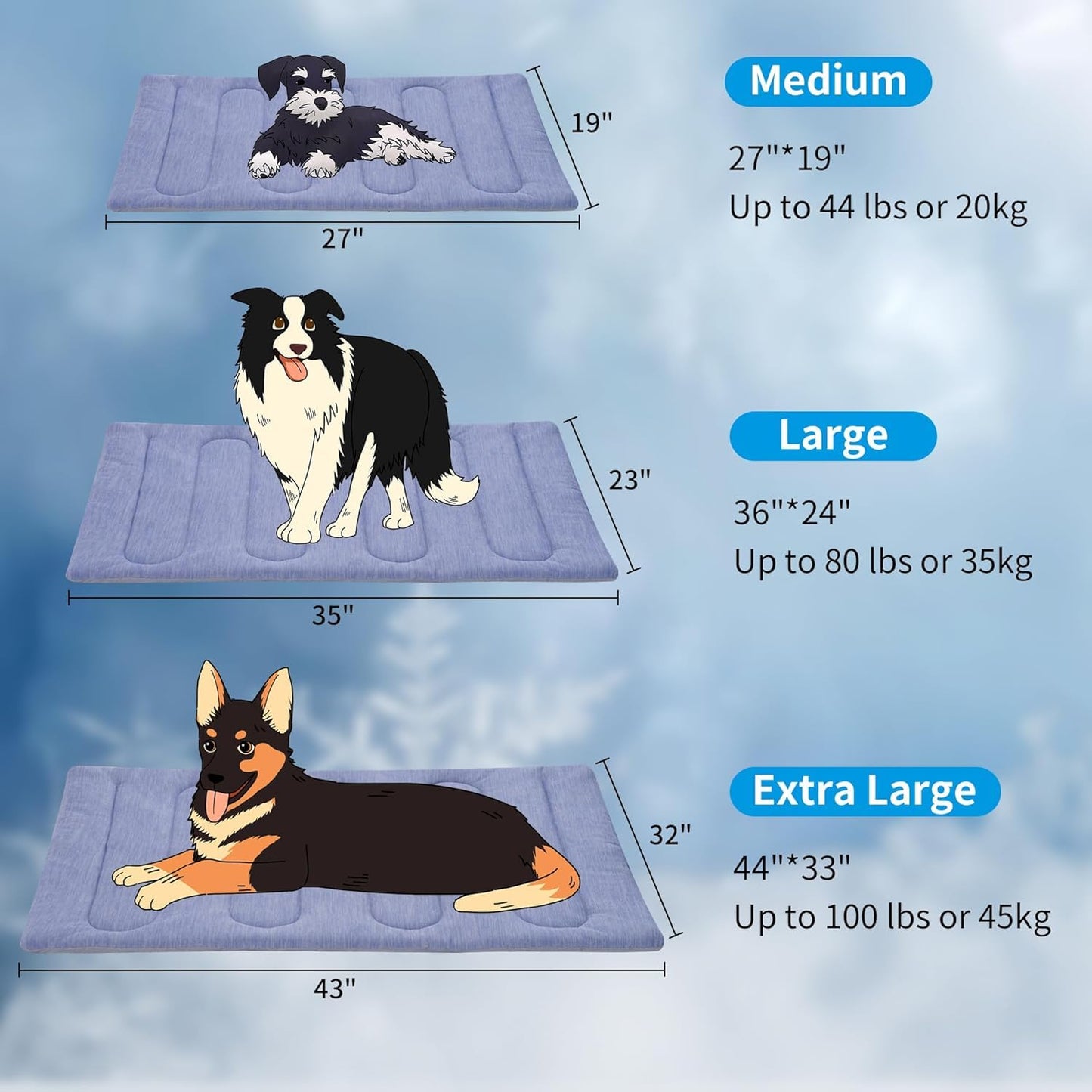 PAIGTEK Cooling Mat for Large Dogs - Double-Sided Waterproof & Cool, Q-MAX>0.47, Portable Dog Cooling Mat for Summer. (L - 35.5''x23.6'')