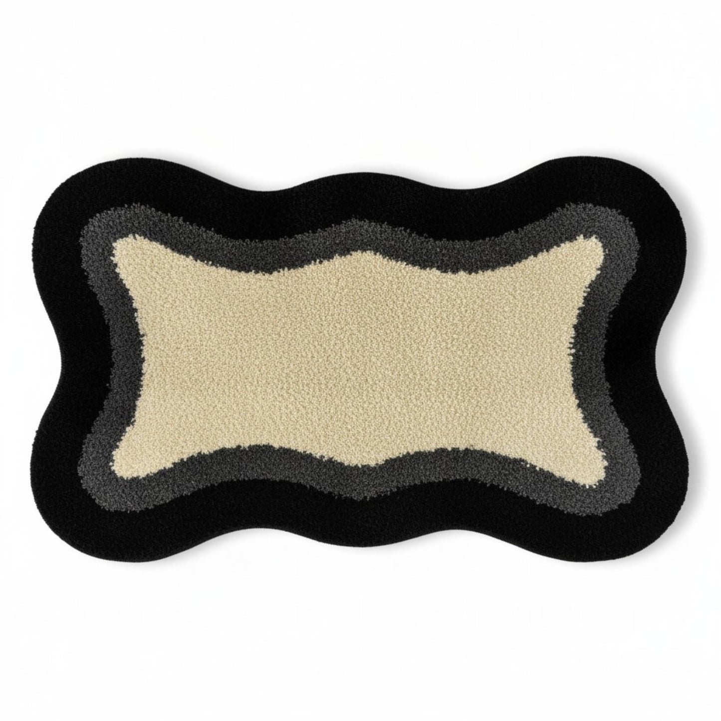 Luxape Cloud Rug - Black Fun Bathroom Decor - Irregular Shape - Handmade & Premium- 28in (70cm) - Hypebeast Room - Bathroom Bedroom, Children Bedroom - Aesthetic Room Decor Rugs