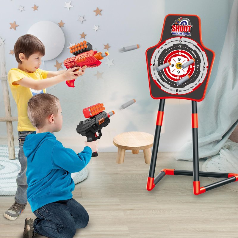 SpringFlower 2-in-1 Active Target Play Set with LED Light-Up Bow & Soft Foam Dart Blasters – Indoor Outdoor Family Game for Kids Ages 5-10, Gift for Boys & Girls