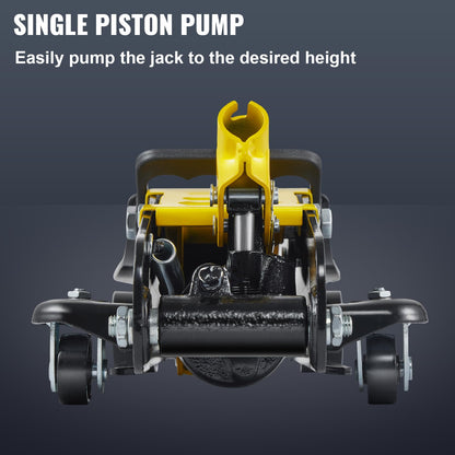 VEVOR 2.5 Ton Low Profile, Heavy-Duty Steel Racing Floor Jack with Single Piston Lift Pump, Lifting Range 3.35"-14.96"
