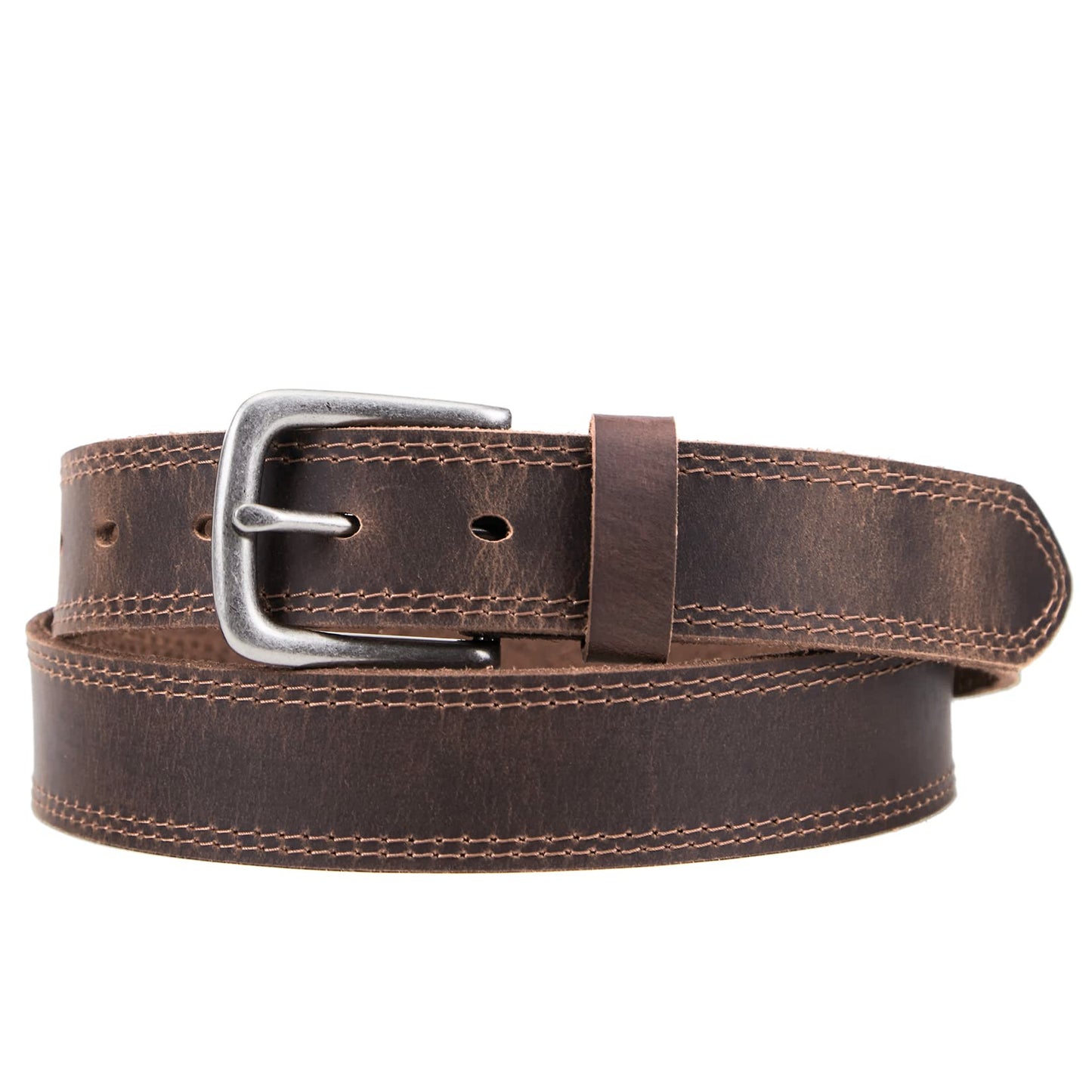 VATAN Men's Full Grain Leather Casual Every Day Jeans Belts, Handmade Men Leather Belt with Gift Box