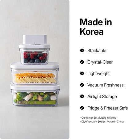 VAKUEN Premium Airtight Food Storage Containers, 2PC-SET(0.53qt), Smart One-Click Seal Lid, Patented Double Silicone Lining, 100% Leak Proof, BPA-FREE, Dishwasher, Freezer & Microwave Safe