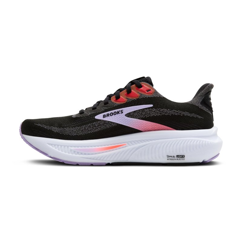 Brooks Women’s Ghost 17 Neutral Running Shoe - Black/Purple/Coral - 6.5 Medium