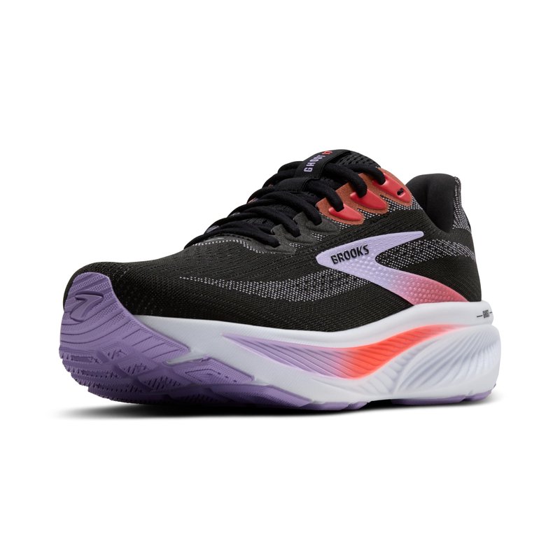 Brooks Women’s Ghost 17 Neutral Running Shoe - Black/Purple/Coral - 5.5 Medium