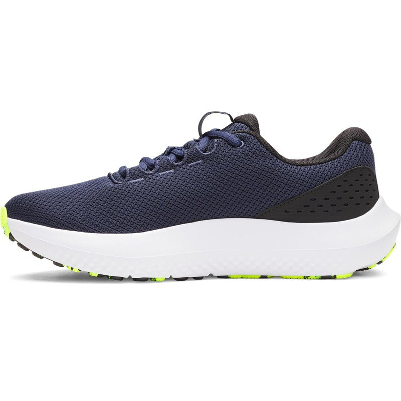 Under Armour Men's Charged Surge 4, (404) Washed Navy/Black/High Vis Yellow, 14, US