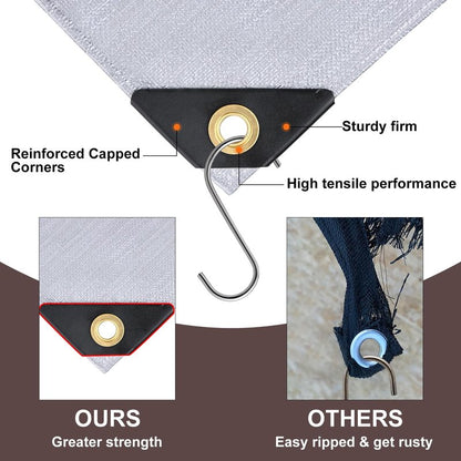 Patiobay Tarp 8x10 Feet, 10 Mil Waterproof Tarps Heavy Duty with Grommets Every 23.6", Thick Plastic Tarp, UV Resistant Tear&Fade Resistant, Reinforced Edges for Outdoor Pool Camp Tent