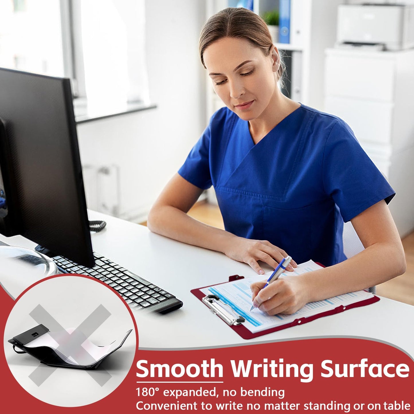 Nursing Clipboard Foldable Nurse Clipboard: Clinical Medical Folding Clip Board with Nursing Edition Cheat Sheets Pocket Size for Nurse Students Doctors Wine Red