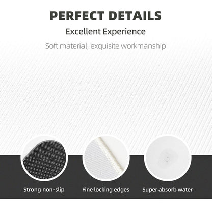 Sovvin Black and White Checkered Kitchen Rugs Microfiber Floor Mats Checkerboard Cushioned Carpet Runner Rug for Laundry Bathroom Living Room, 2 Piece Set 17"X 47" + 17"X 30"