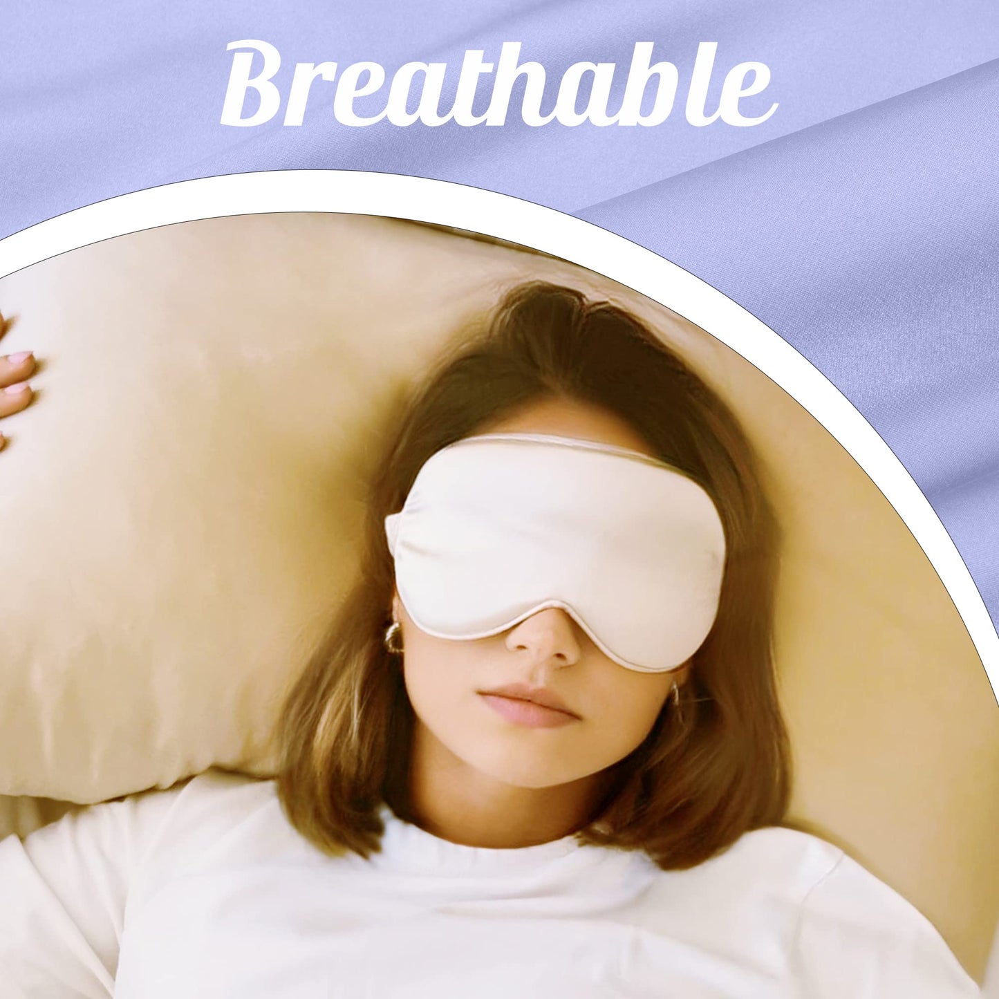 MATASSE Silk Eye Mask for Sleeping with Adjustable Elastic Band - 3D Contoured, Eye Cover Sleep Mask w/Genuine Mulberry Silk Including The Strap for Women, Men (Black)
