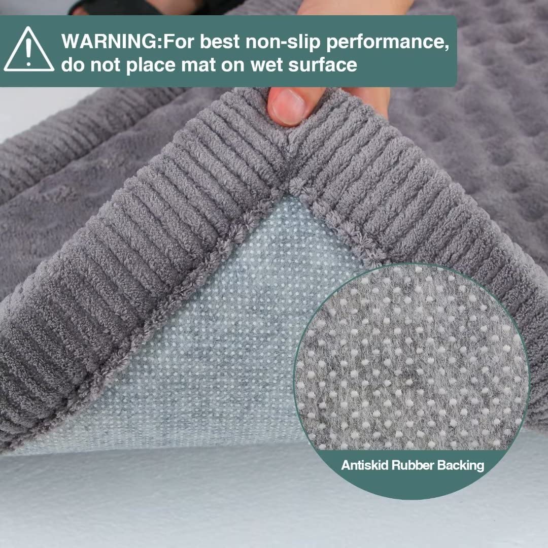 Dog Crate Pad 30x19 inch Gray Memory Foam Dog Bed Mat Small Medium Grey Washable Puppy Sleeping Bed Anti Slip
