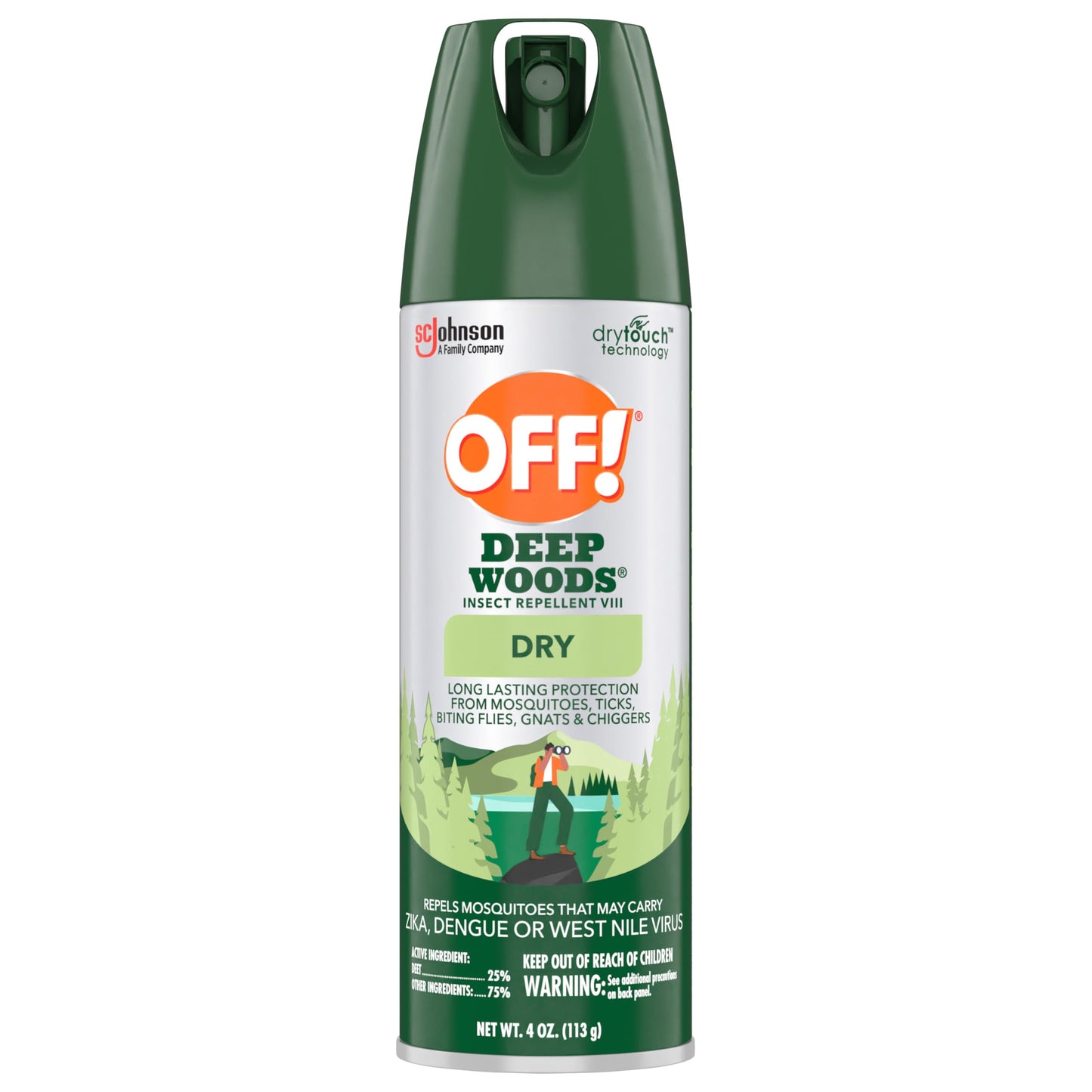 OFF! Deep Woods Dry Spray Insect Repellent VIII Long Lasting Protection from Mosquitoes and Ticks, 4 Ounce (Pack of 2)