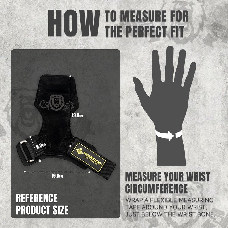 MANUEKLEAR Gym Straps, Double Leather Lifting Straps for Men Deadlift with Cushion Wrist Loop, Gym Lifting Wrist Wraps for Weightlifting