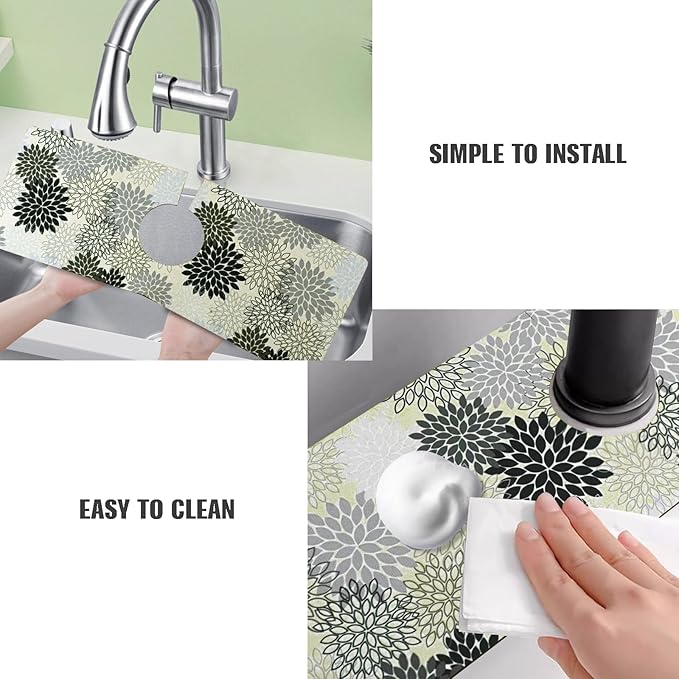 Sink Faucet Absorbing Mat, 2 Pack Drying Mat Around Faucet Sink Splash Guard