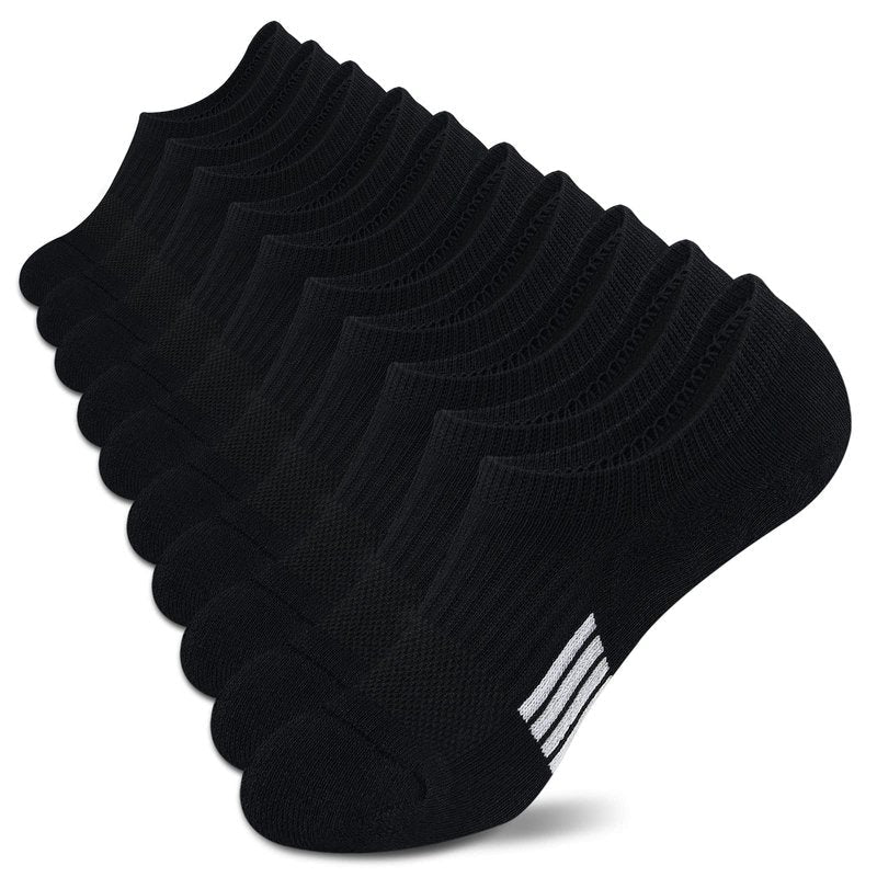 Amutost No Show Socks Womens Black Athletic Thick Moisture Low Cut Socks 5-6 Pairs