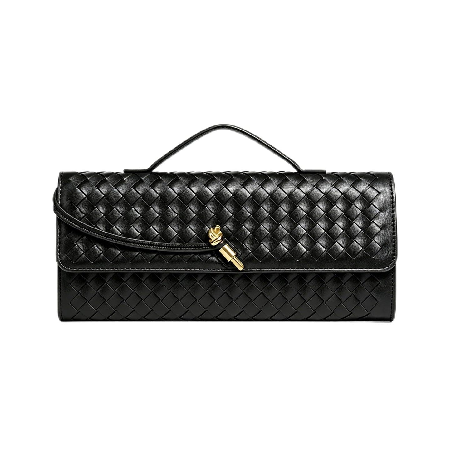 HRANRA Woven Clutch Purse for Women, Evening Handbags Crossbody Bag Purse Formal Evening Bag Clutch Bag Black Purse