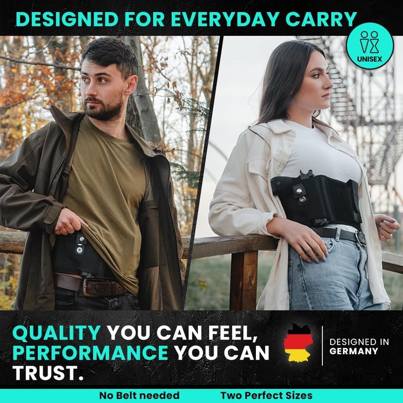 Belly Band Holster for Deep Concealment - Military-Grade Durability & Extra-Wide Comfort | Fits 99% of Handguns