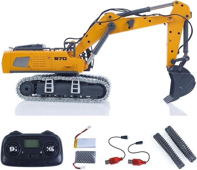 TOUCAN RC HOBBY 1/50 RC Excavator K970 Construction Vehicle Remote Control Electric Lifting Digger Bucket Tracks Light Sound RTR Battery for Adult