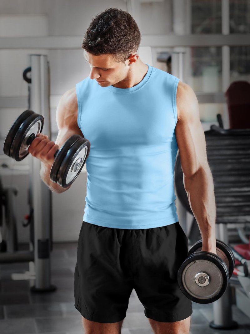 ZITY 3 Pack Men's Sleeveless Shirts Quick Dry Tank Tops UPF 50+ Workout Gym Muscle Shirt for Running Bodybuilding Summer