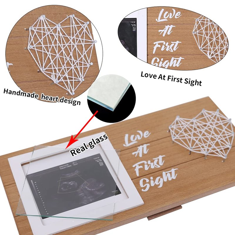 Zmiky Sonogram Picture Frame - Ultrasound Picture Frame,Love At First Sight Sonogram Frame Expecting Baby To Be Unique Gifts Pregnancy Announcement Sonogram Photo Frame Gender Reveal Decor