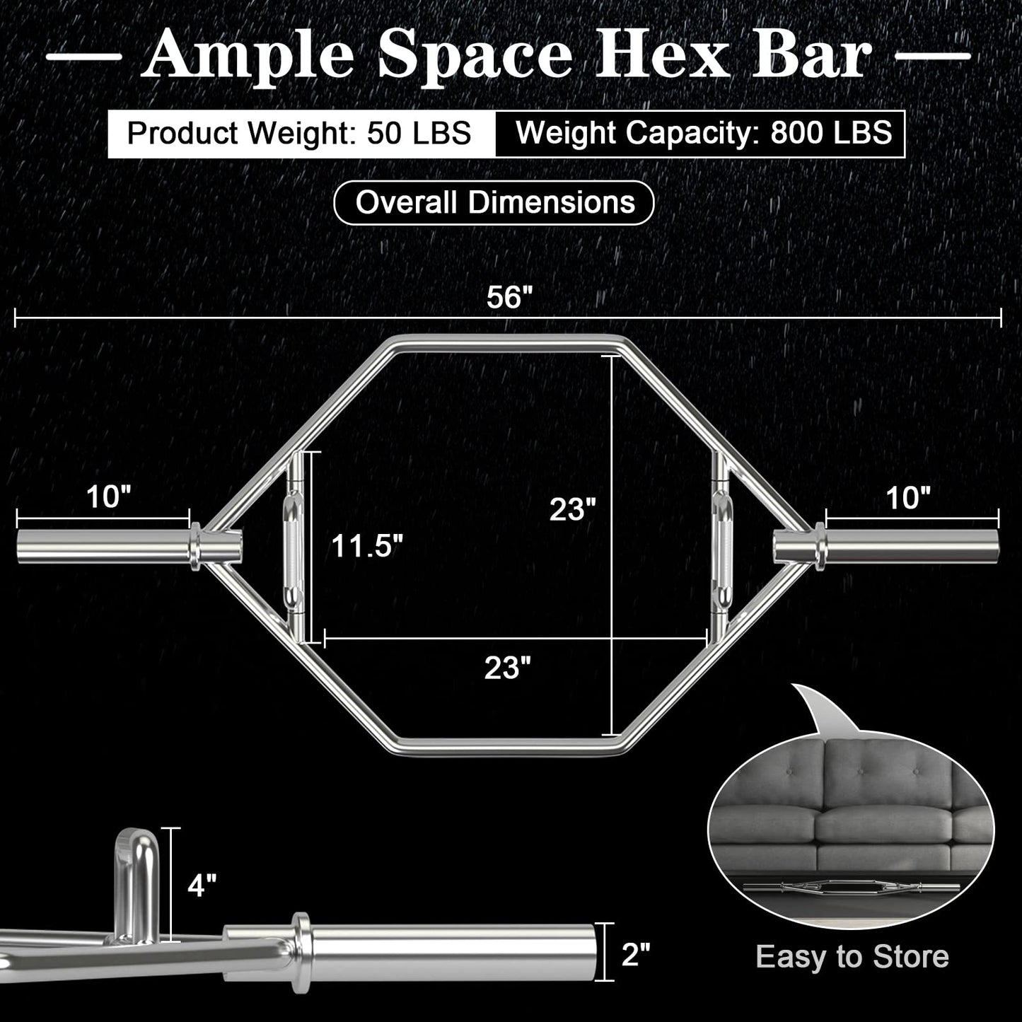 Goplus 56’’ Olympic Hex Trap Bar, Heavy Duty Barbell Trap Bar with Flat or Raised Knurled Handles for Squats, Deadlifts, Shrugs, Strength Training Weight Lifting (Sliver, fit 2’’ weight plates)