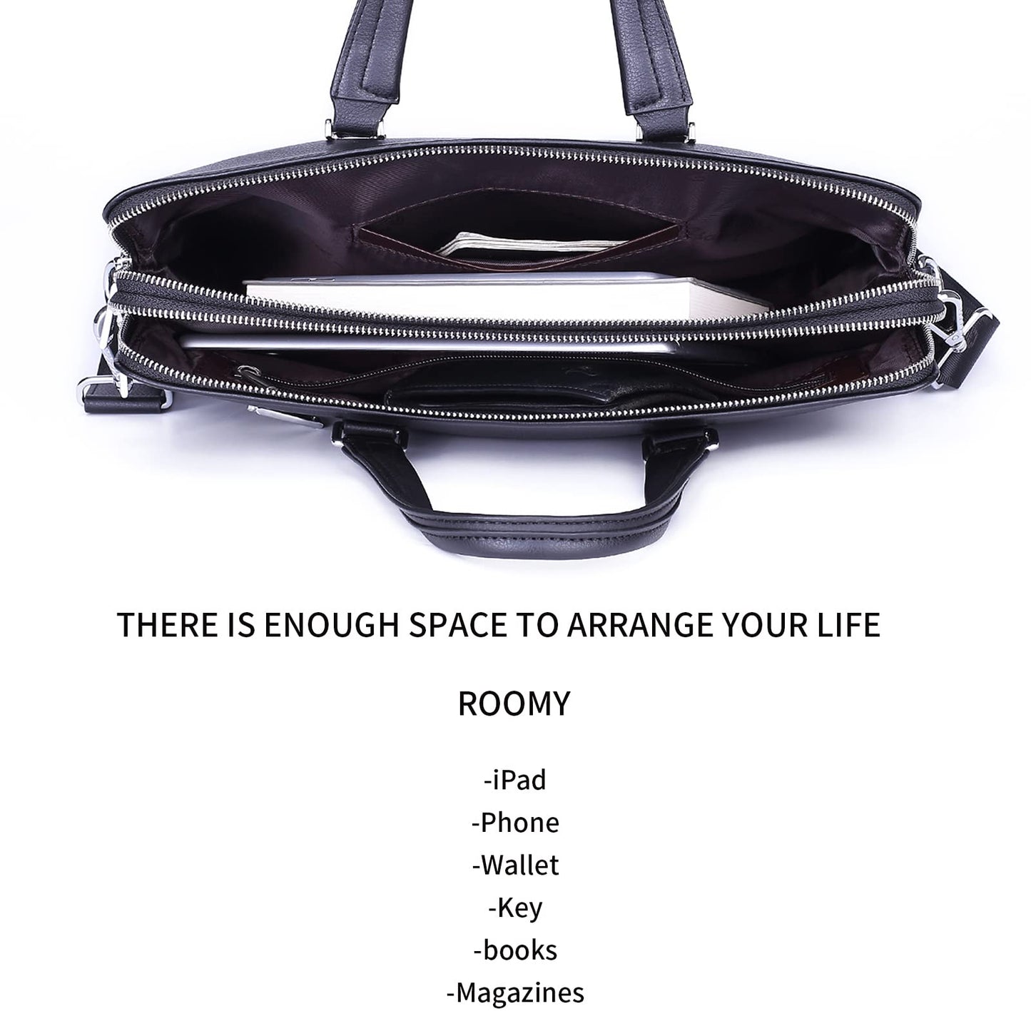 FSD.WG]Business Bag Leather Briefcase Shoulder Laptop Business Bag for Men