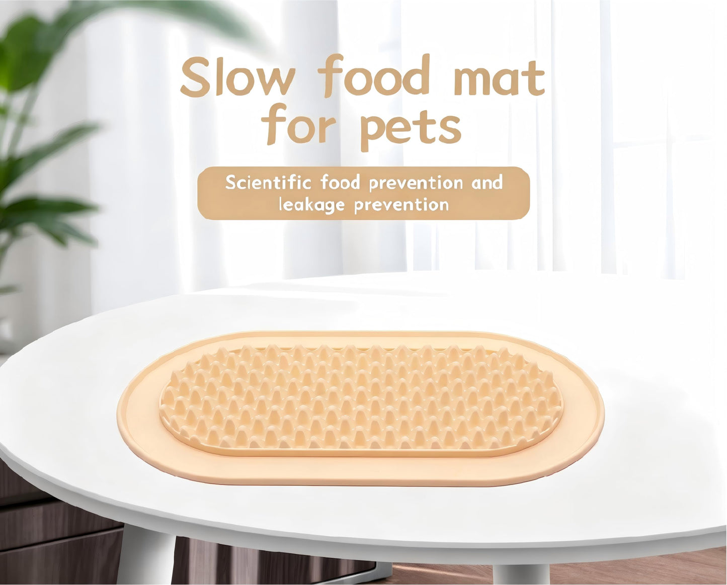Pet Slow Food Mat for Dogs Cats, Non-Slip Anti-Spill, Choking Prevention, Easy Clean Washable Reusable